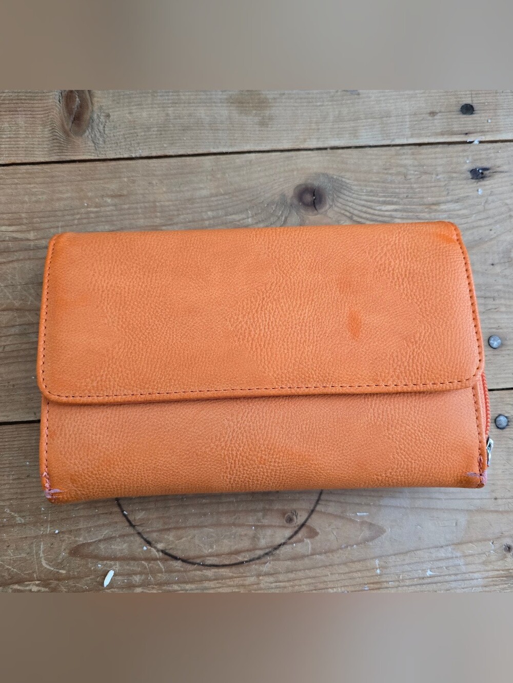 New Mundi Orange Faux Leather Clutch Wallet